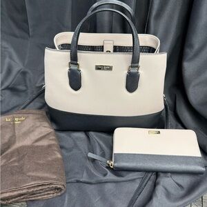 Kate Spade Laurel Way Evangelie Handbag and Neda Wallet - Almonde and Black